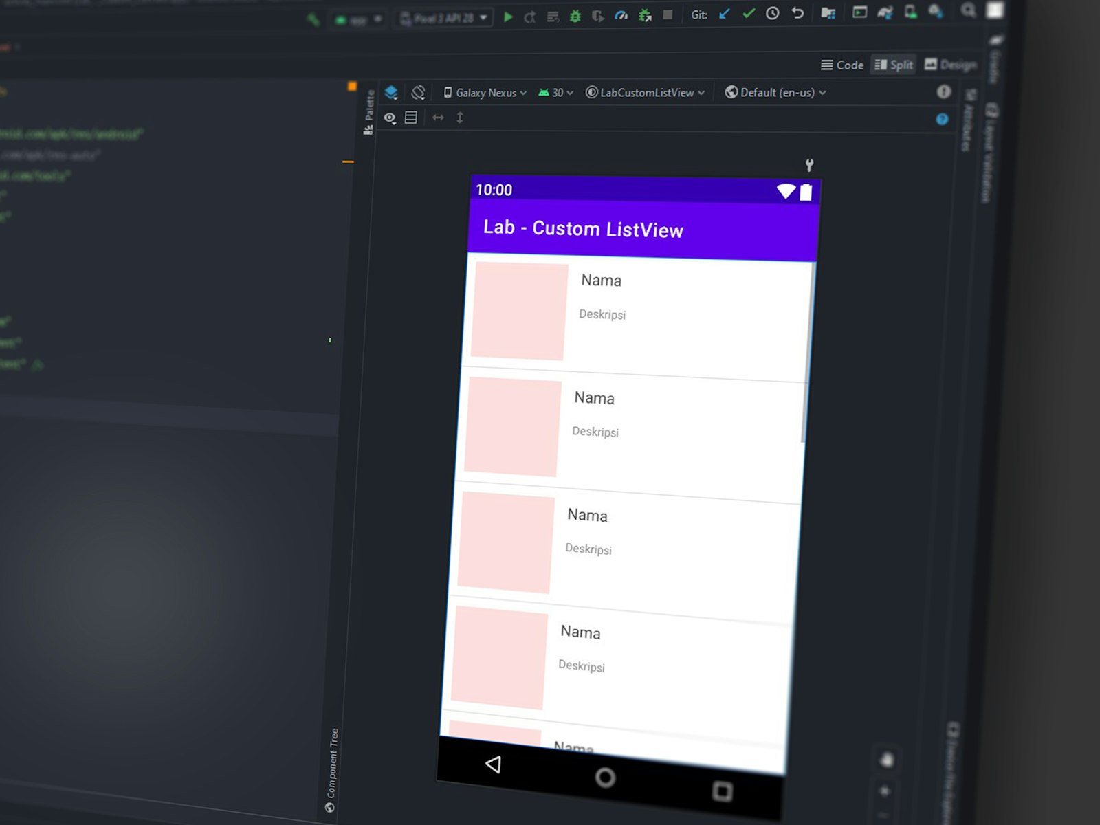Split-screen interface with chat on one side, output canvas on the other