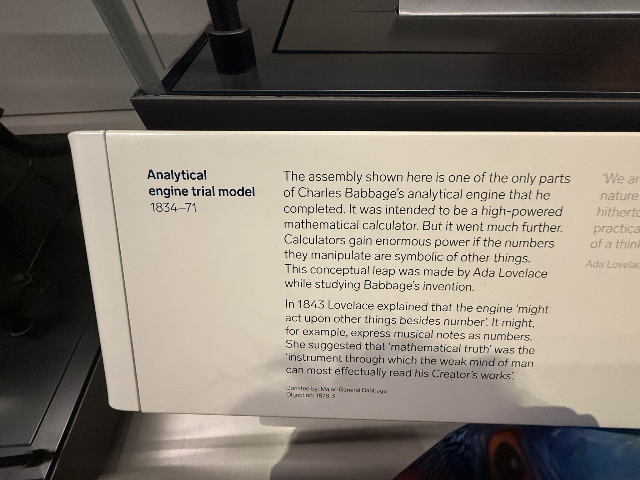 Ada Lovelace exhibit detail